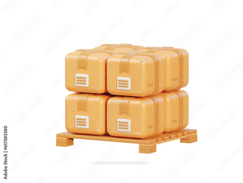 Obraz premium Cardboard box icon isolated on 3d render vector illustration