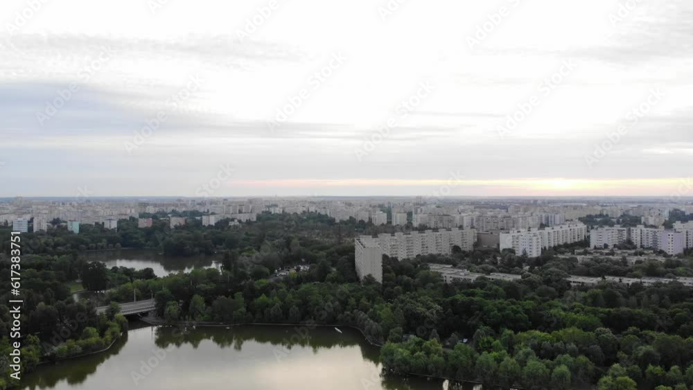 Public Park Titan, Bucharest, Romania. View from the drone