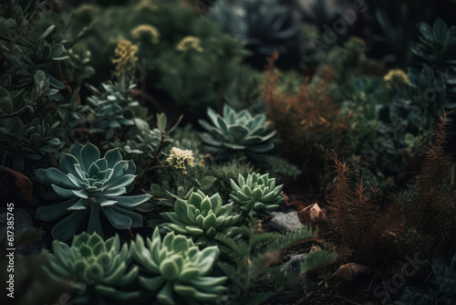 Close Up Shot Of Plants  Generative AI