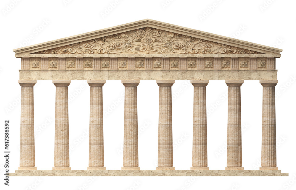 Naklejka premium Colonnade of the facade of the ancient Greek Acropolis of Athens