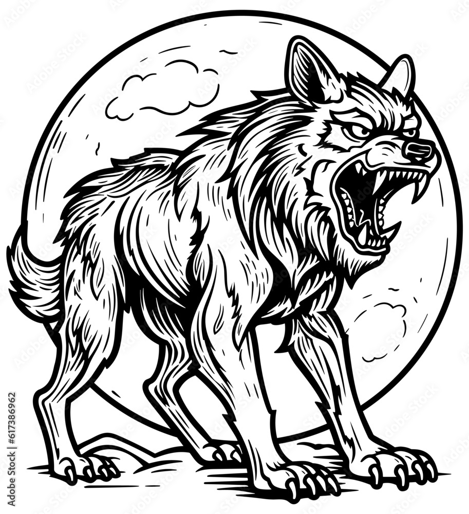 Obraz premium Wolf Black and White