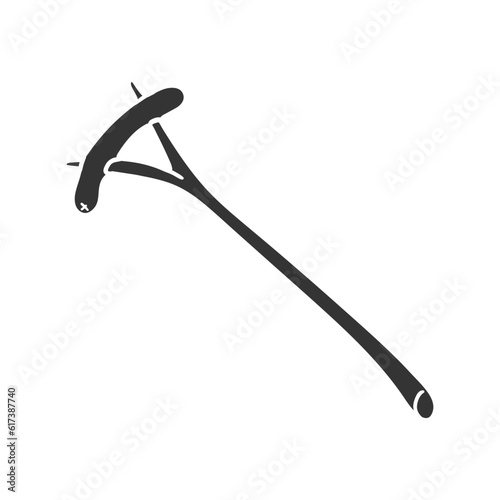 Sausage Camp Icon Silhouette Illustration. Campfire Food Vector Graphic Pictogram Symbol Clip Art. Doodle Sketch Black Sign.