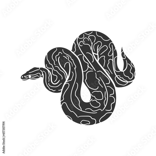 Sand Boa Snake Icon Silhouette Illustration. Desert Animals Vector Graphic Pictogram Symbol Clip Art. Doodle Sketch Black Sign.