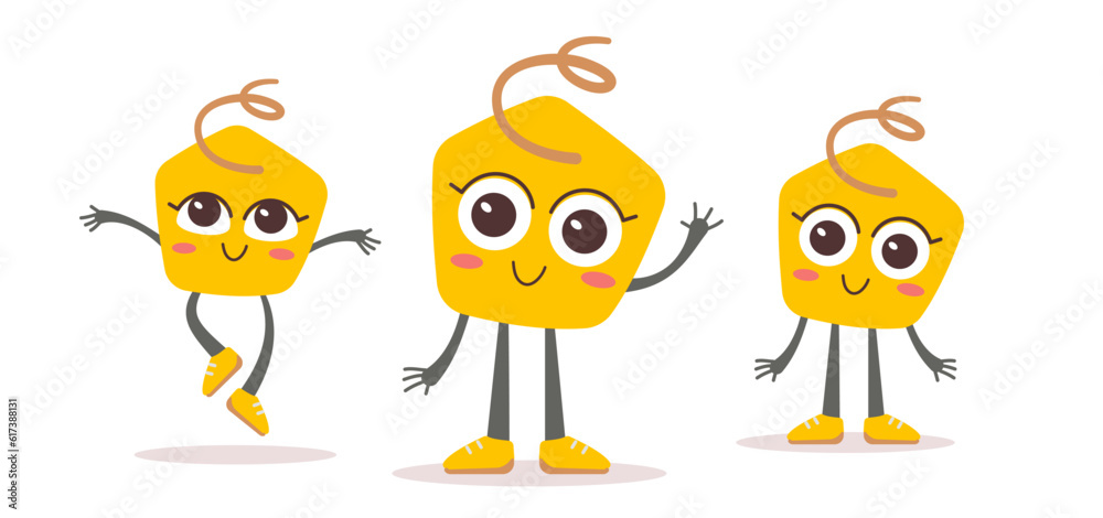 Vector illustration of happy child abstract character in differe Vector illustration of happy child abstract character in differe