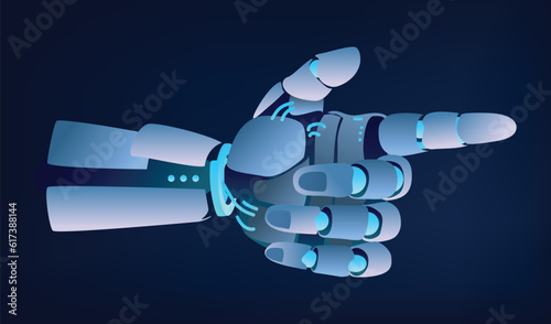modern futuristic robot arm aiming side