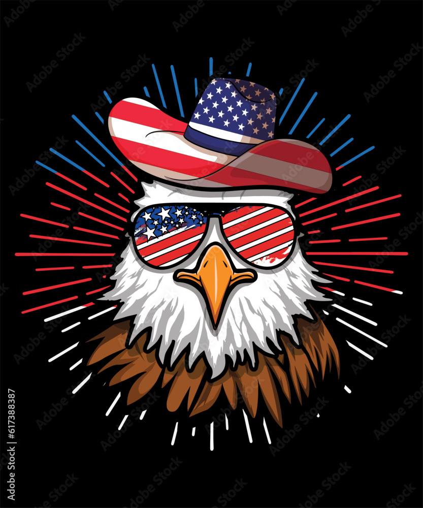 Eagle USA Celebrating America And 4th Of July With The American Flag Eagle USA Celebrating America And 4th Of July With The American Flag