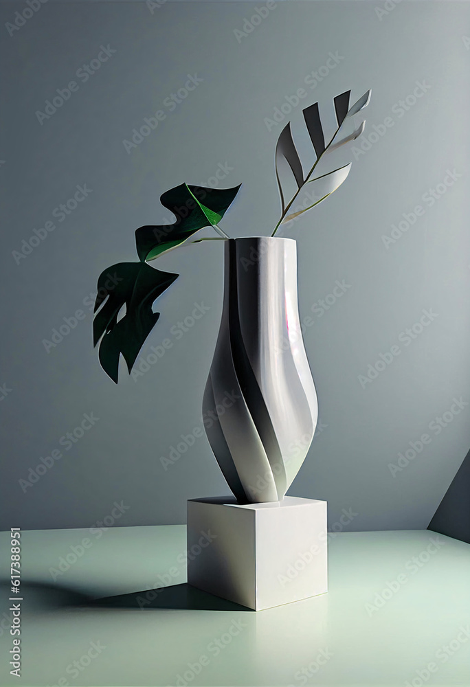 modern vase in minimalist design, futuristic interior design, generative ai modern vase in minimalist design, futuristic interior design, generative ai