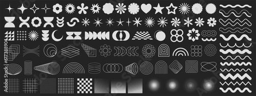 Set of Brutalist Geometric Shapes Vector Design. Cool Trendy Abstract Figures Collection. Graphic Elements. photo