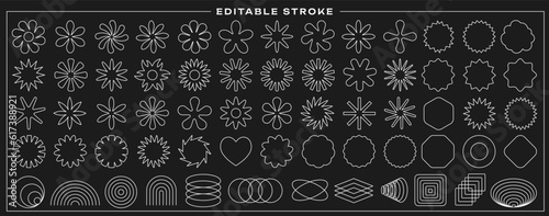 Set of Brutalist Geometric Shapes Vector Design. Cool Trendy Abstract Figures Collection. Graphic Elements.