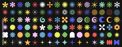 Set of Brutalist Geometric Shapes Vector Design. Cool Trendy Abstract Figures Collection. Graphic Elements.