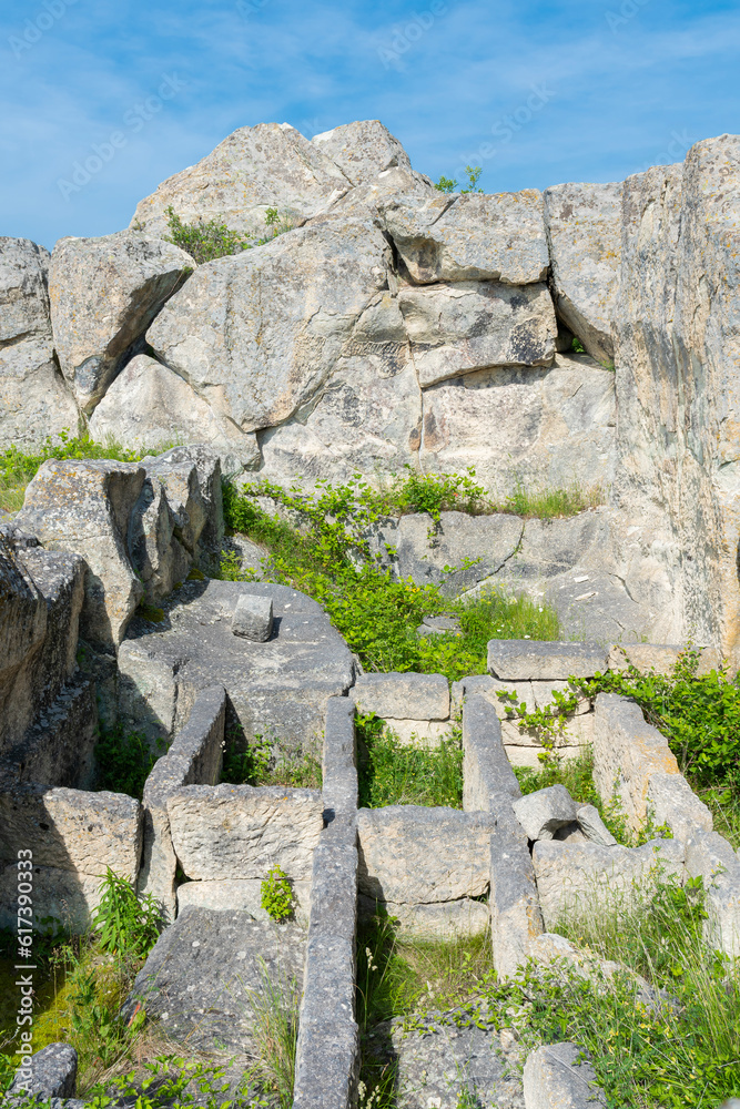 Necropolis. Ruins of the ancient Thracian city of Perperikon in Bulgaria