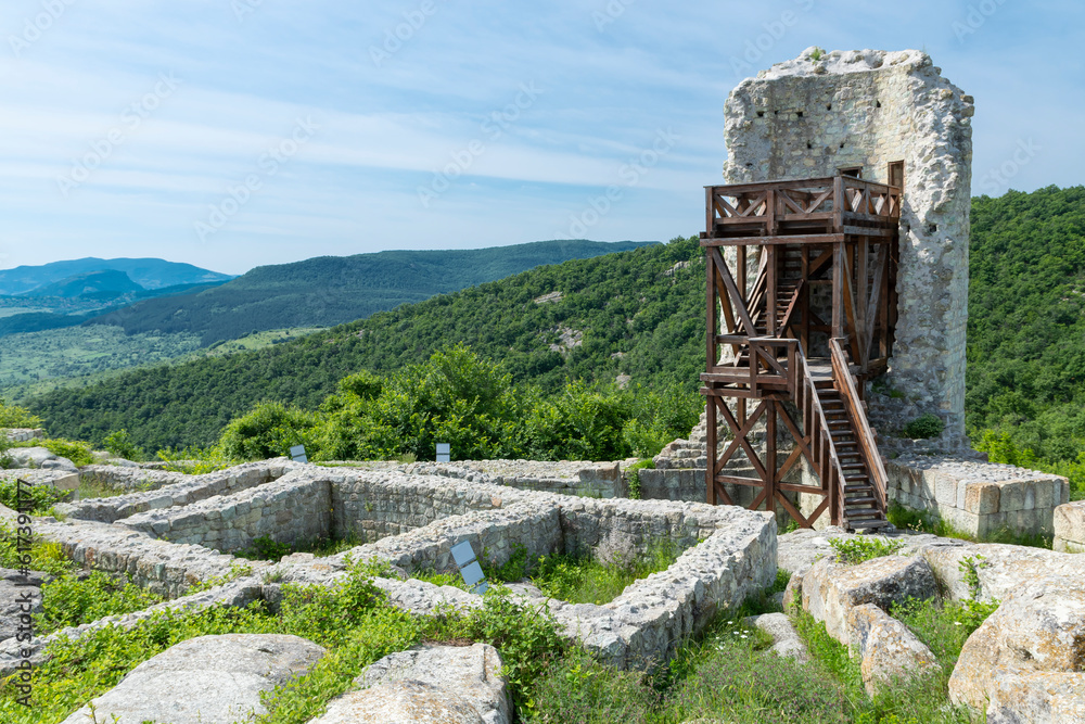 Ruins of the tower and the ancient city of Perperikon in Bulgaria