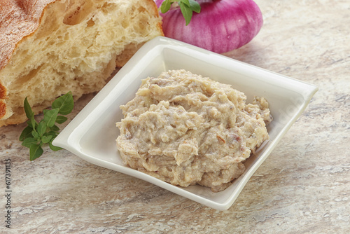 Jewish traditional cuisine herring mousse Forsmak photo