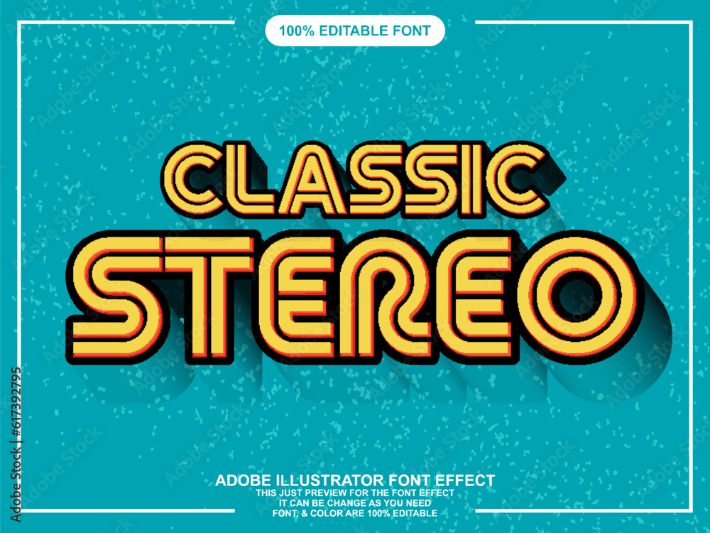 classic retro text style editable font effect