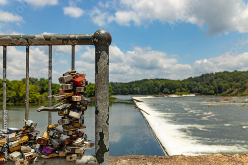 love locks at the Savanna River Rapids in Augusta photo