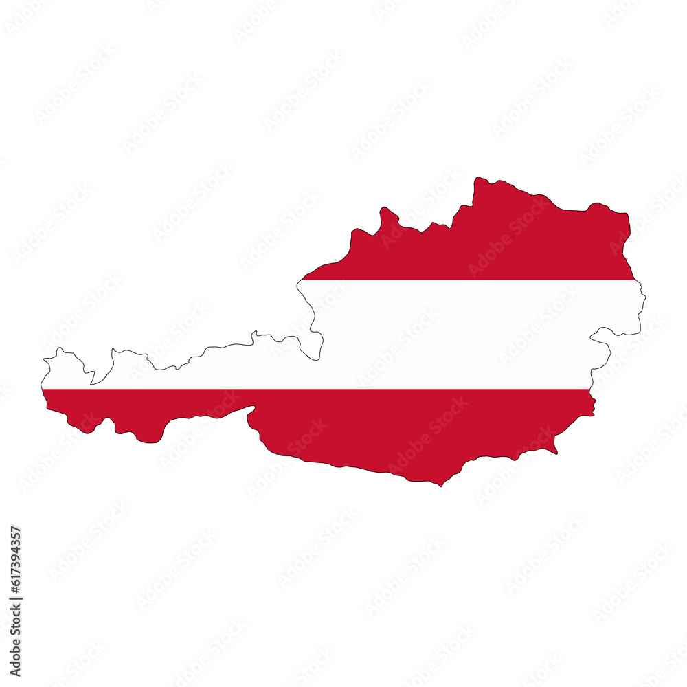 Austria Flag Map (PNG)