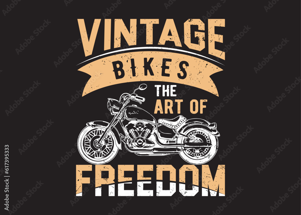 Fototapeta premium vintage bike t-shirt design, old bike, bike vector, custom motorcycle, vintage elegant design