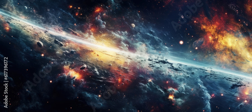 Astral Galactic Outer Space Panoramic Illustration of the Big Bang
