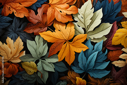 Colorful autumn leaves. Background illustration