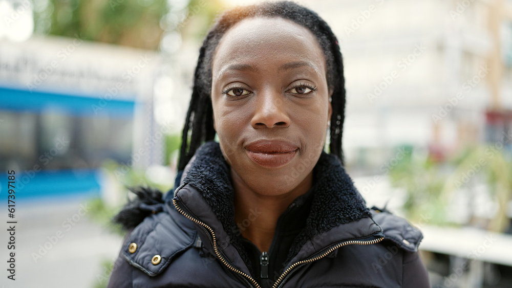 African american woman smiling confident standing at street African american woman smiling confident standing at street