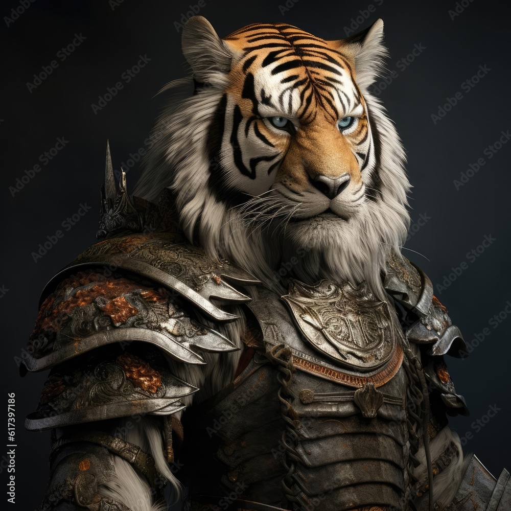 Tiger in samurai armor