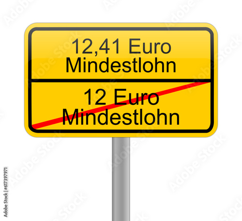 12,41 Euro minimum wage - in german - illustration