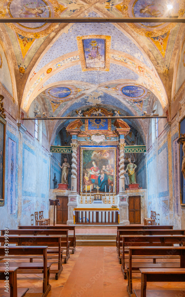 Church of Saint Michael the Archangel on island Maggiore in Lake Trasimeno, Umbria Italy