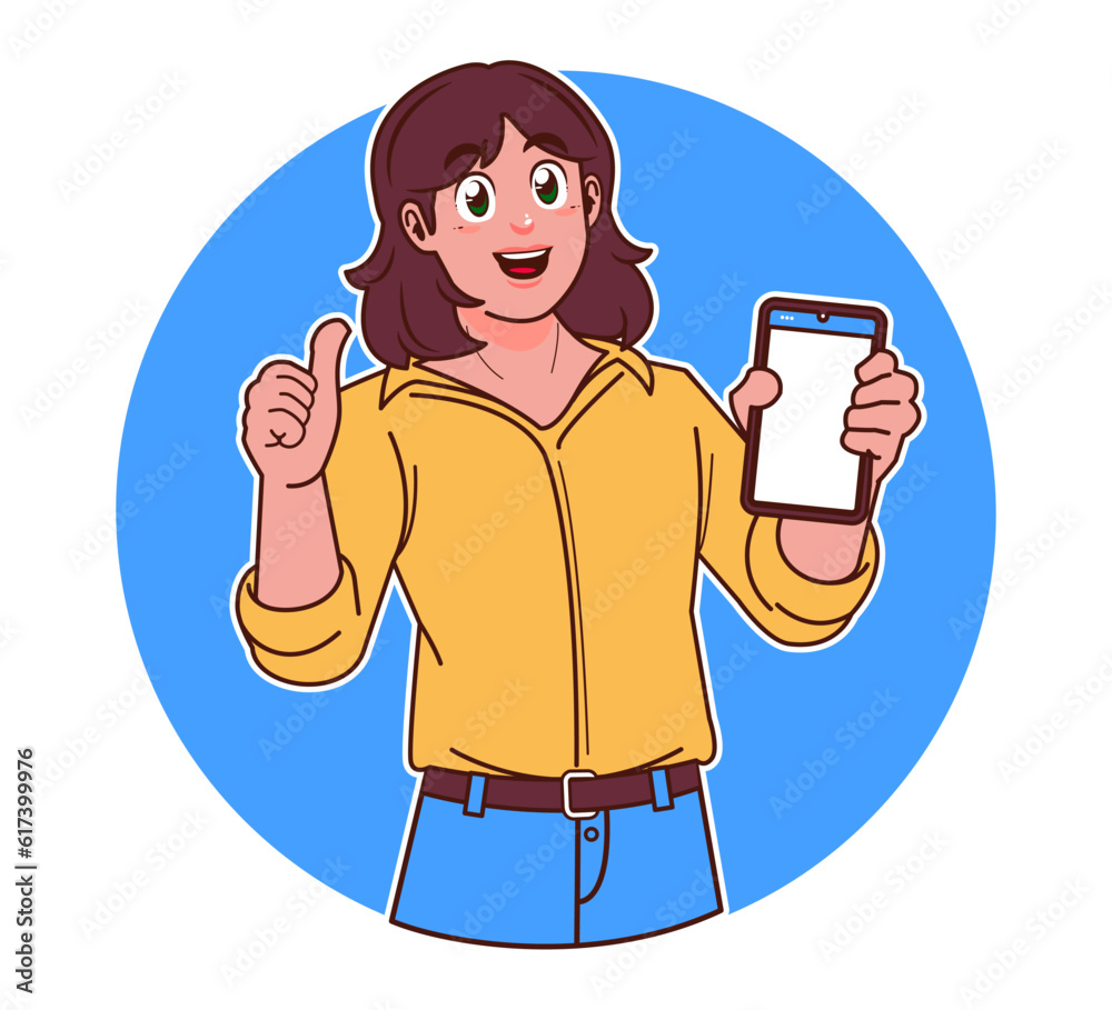 Woman holding smartphone