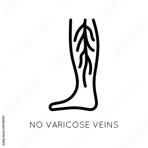 Veins vector icon. Absence of varicose veins. Proper blood circulation. Valve operation.