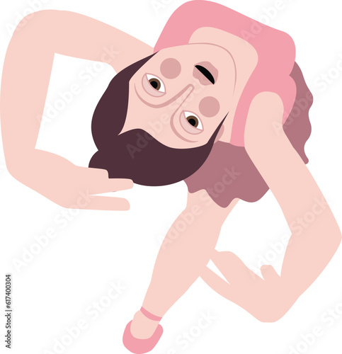 Female Ballerina Dancing, Looking Up, Areal View