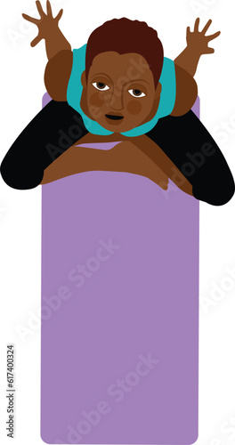 African American Female Rests During Yoga Class, Arial View