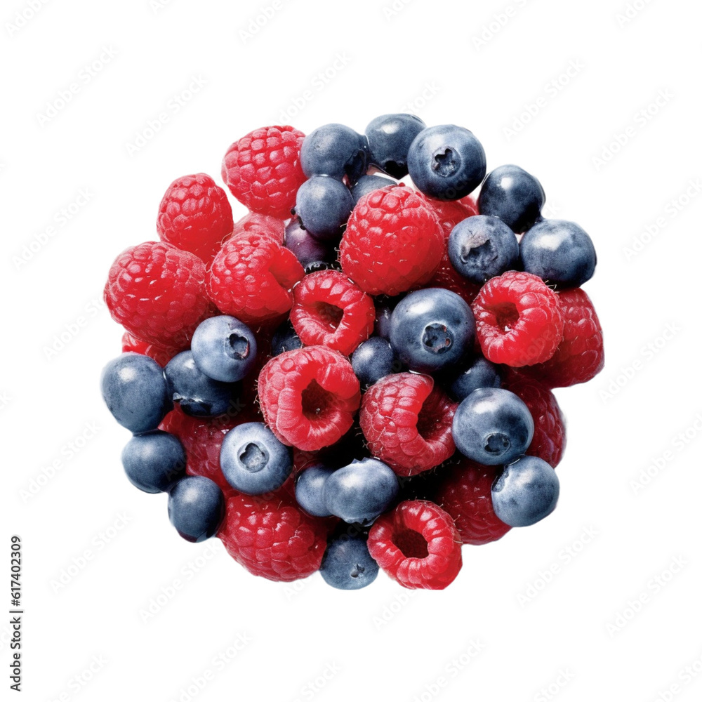 Raspberry with leaves isolated on white background. Raspberry with leaves isolated on white background.