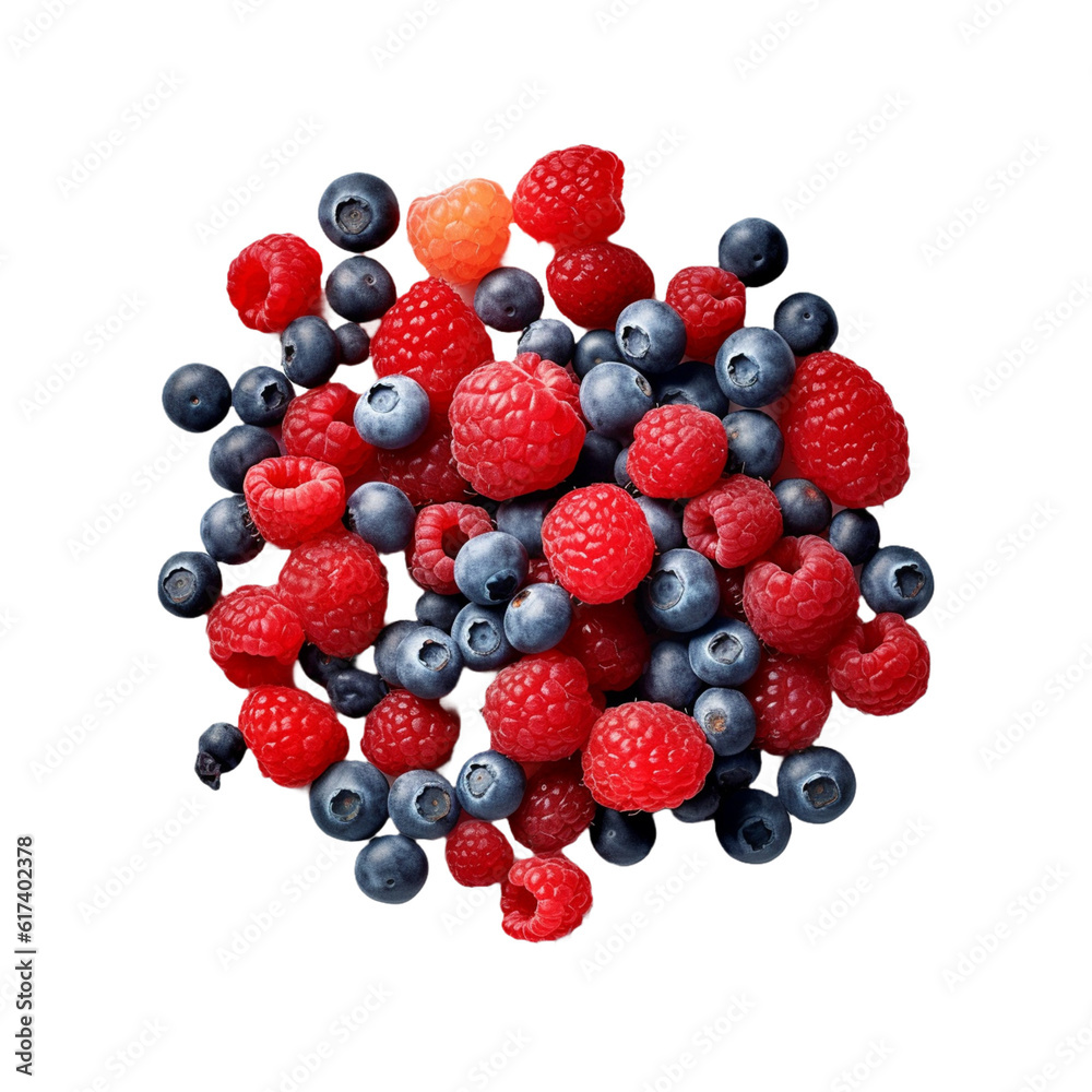 Raspberry with leaves isolated on white background. Raspberry with leaves isolated on white background.