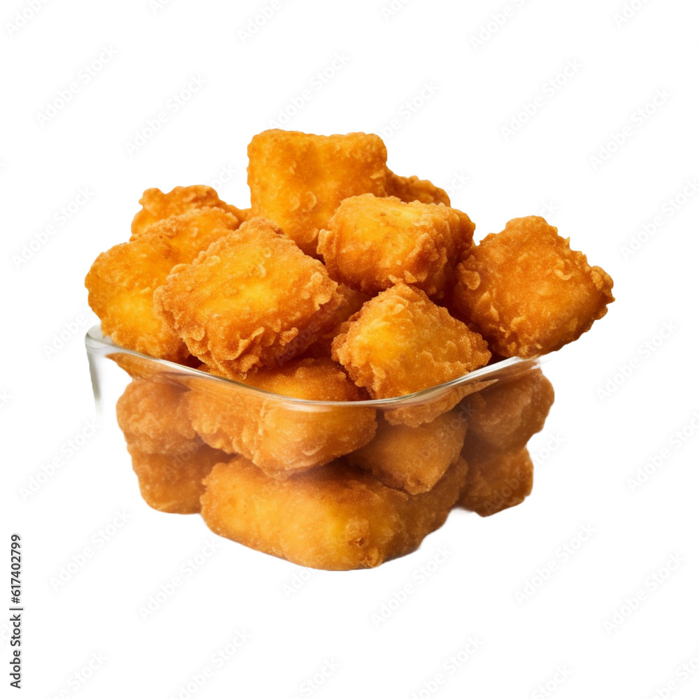 PSD chicken nuggets with a white background PSD chicken nuggets with a white background