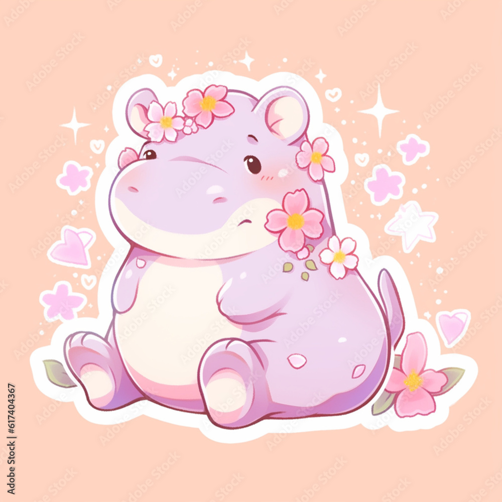 Hippo sticker 
