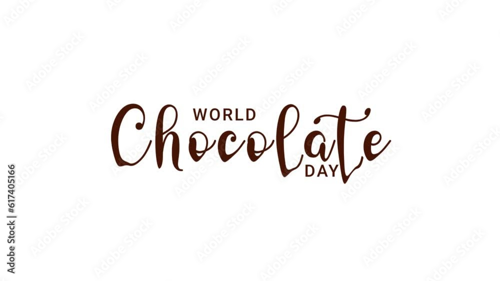 World Chocolate day text animated 4k resolution. perfect for greeting card and world chocolate day celebrations. World Chocolate day text animated 4k resolution. perfect for greeting card and world chocolate day celebrations.