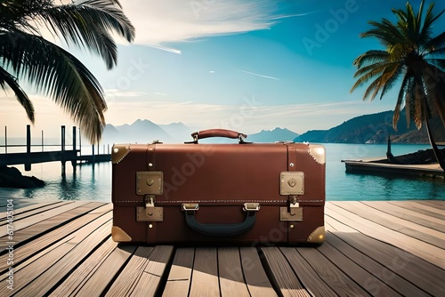 travel suitcase on beach © Naila
