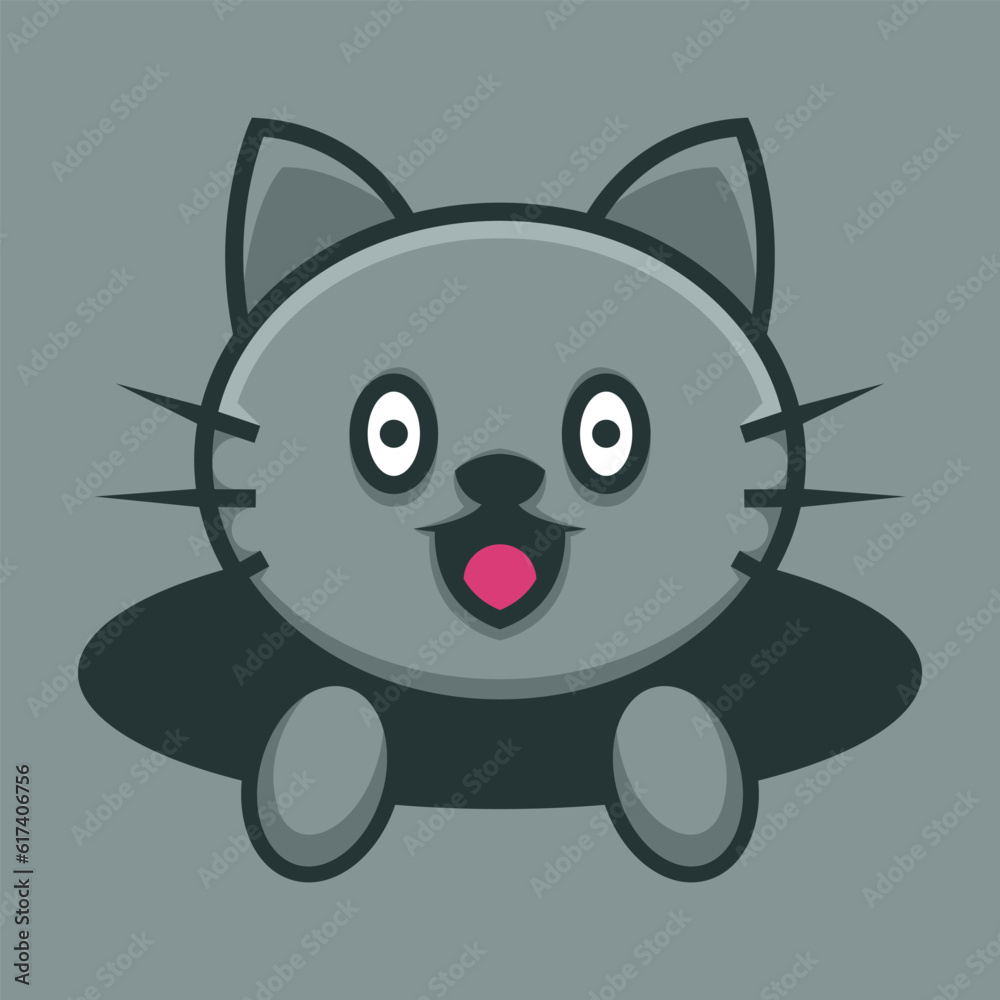 cute cat icon logo design stickers