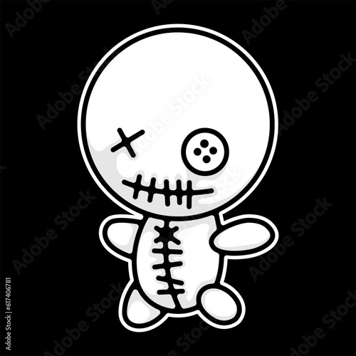 cute voodoo icon logo design stickers
