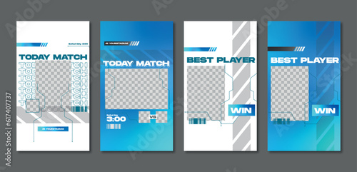 Sport story post template , Football Match day , Full time , Next match Best player