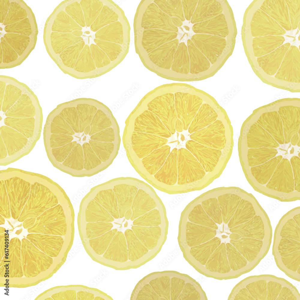 Clip art of pattern of sliced lemon