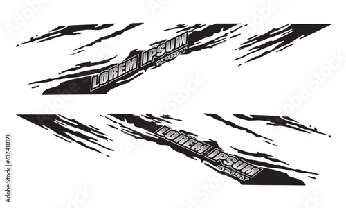 Wrap Design For Car vectors. Sports stripes, car stickers black color. Racing decals for tuning