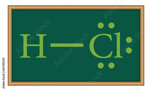 Lewis electron dot structure for a molecule of hydrogen chloride. HCl lewis structure. Resources for teachers and students.