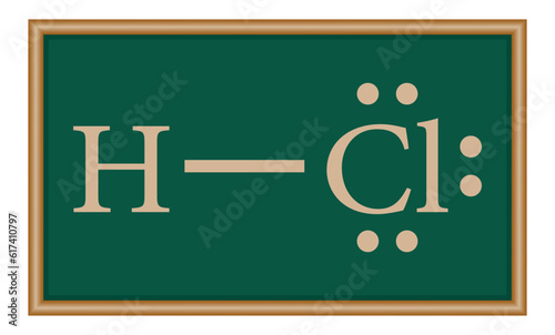 Lewis electron dot structure for a molecule of hydrogen chloride. HCl lewis structure. Resources for teachers and students.