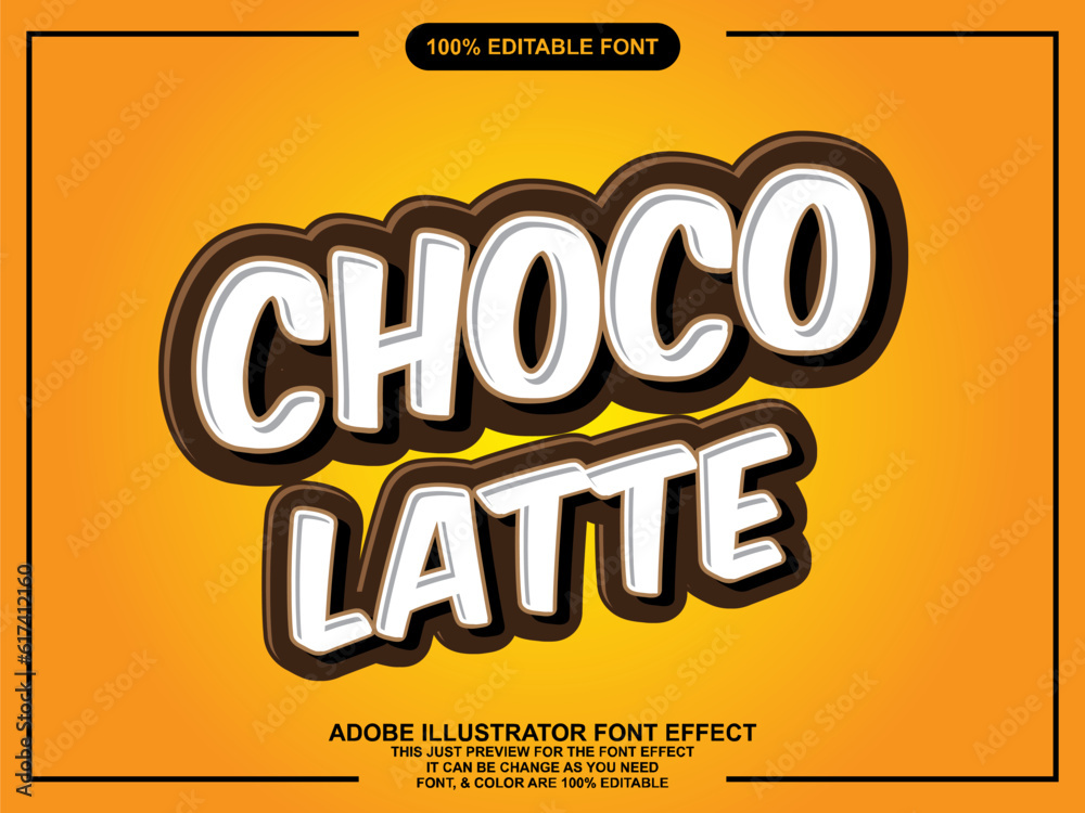 choco latte text style editable font effect