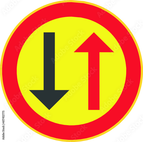 Free Download Priority for oncoming traffic sign - GFXLoad
