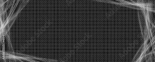 Halloween line cobweb effect vector horror frame. Spiderweb creepy thread graphic texture isolated natural illustration for advertising. 3d realistic goth arachnid cobwebby border design with corner.