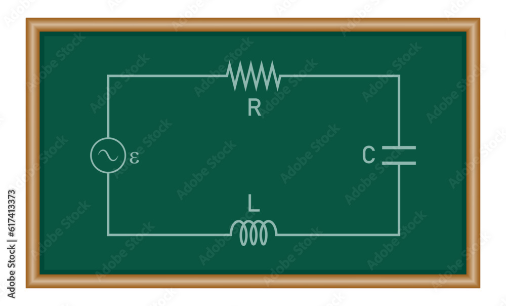 Vetor de Series LCR circuit connected to an AC source. Resistor