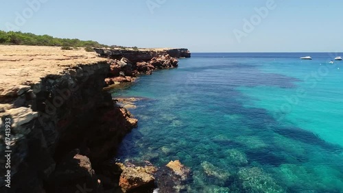 Formentera - Cala Saona a vista de drone photo