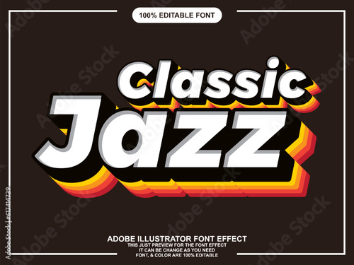 bold classic jazz text style editable font effect